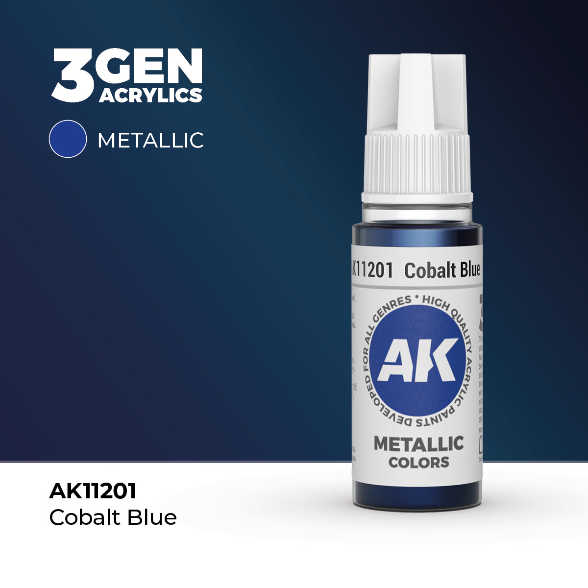 AK Interactive 3G Acrylic Metallic Cobalt Blue (AK11201), 17 ml, Acrylfarbe