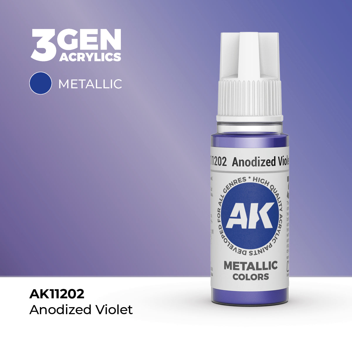 AK Interactive 3G Acrylic Metallic Anodized Violet (AK11202), 17 ml, Acrylfarbe