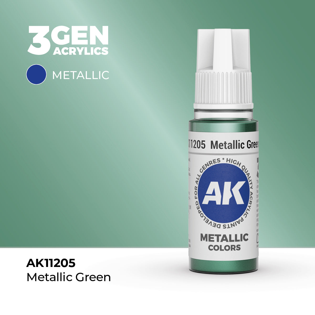 AK Interactive 3G Acrylic Metallic Metallic Green (AK11205), 17 ml, Acrylfarbe