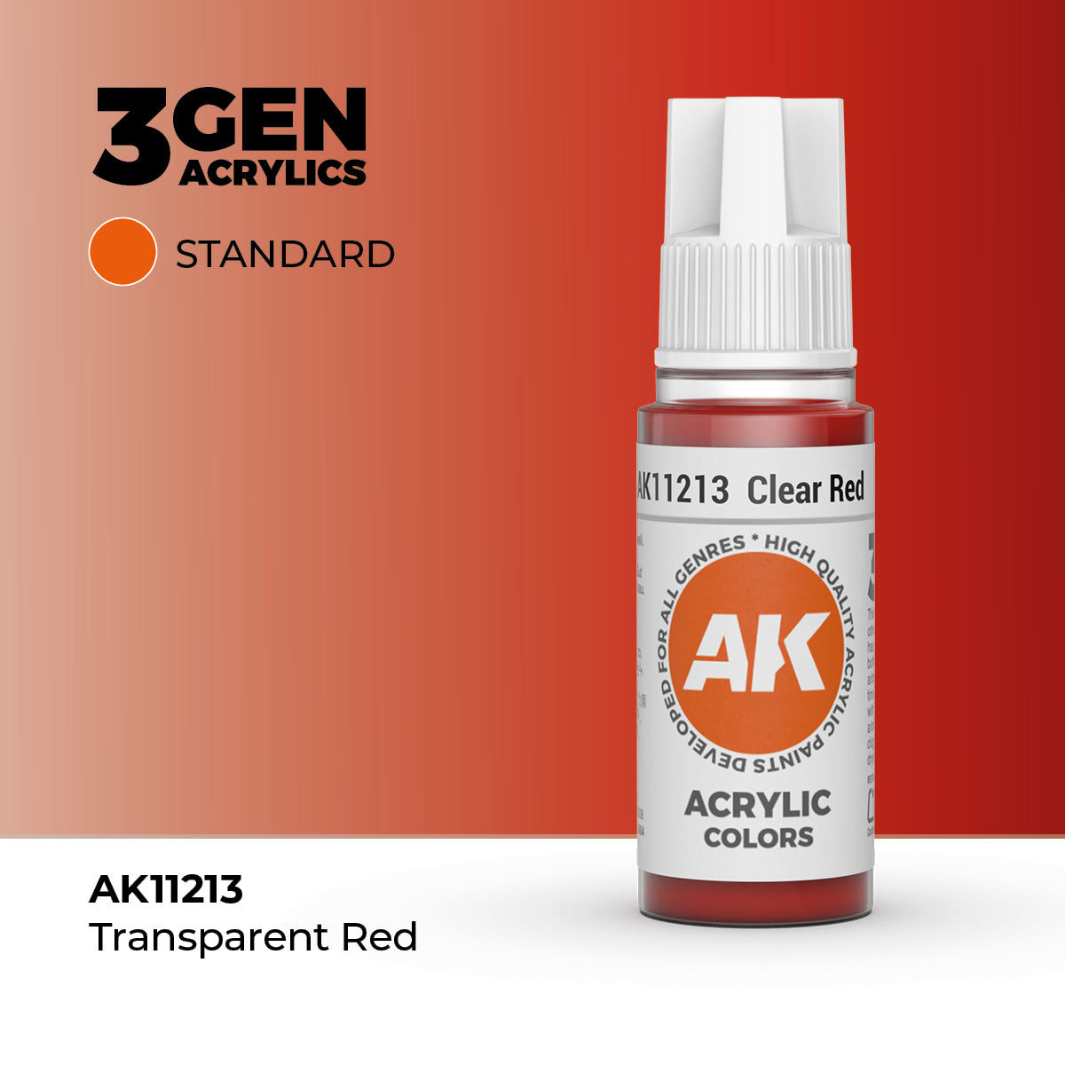 AK Interactive 3G Acrylic Clear Red (AK11213), 17 ml, Acrylfarbe