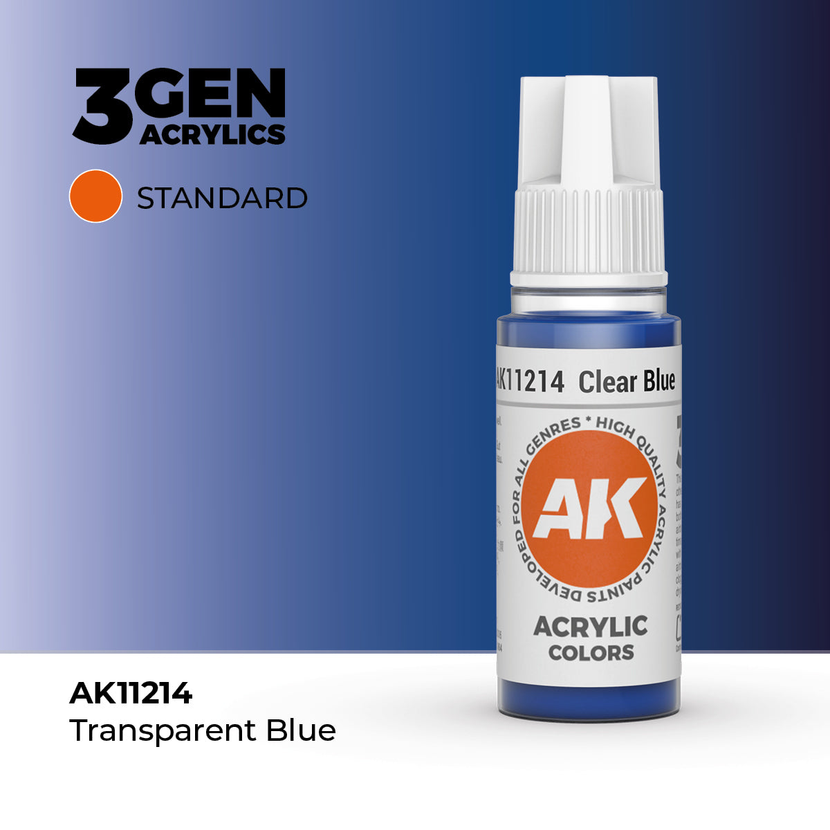 AK Interactive 3G Acrylic Clear Blue (AK11214), 17 ml, Acrylfarbe