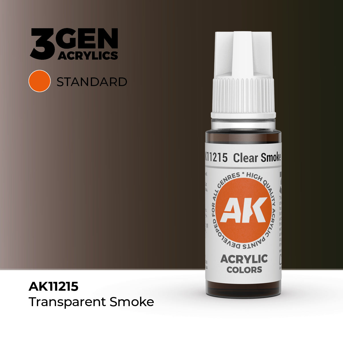 AK Interactive 3G Acrylic Clear Smoke (AK11215), 17 ml, Acrylfarbe