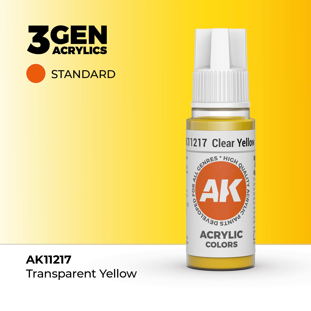 AK Interactive 3G Acrylic Clear Yellow (AK11217), 17 ml, Acrylfarbe