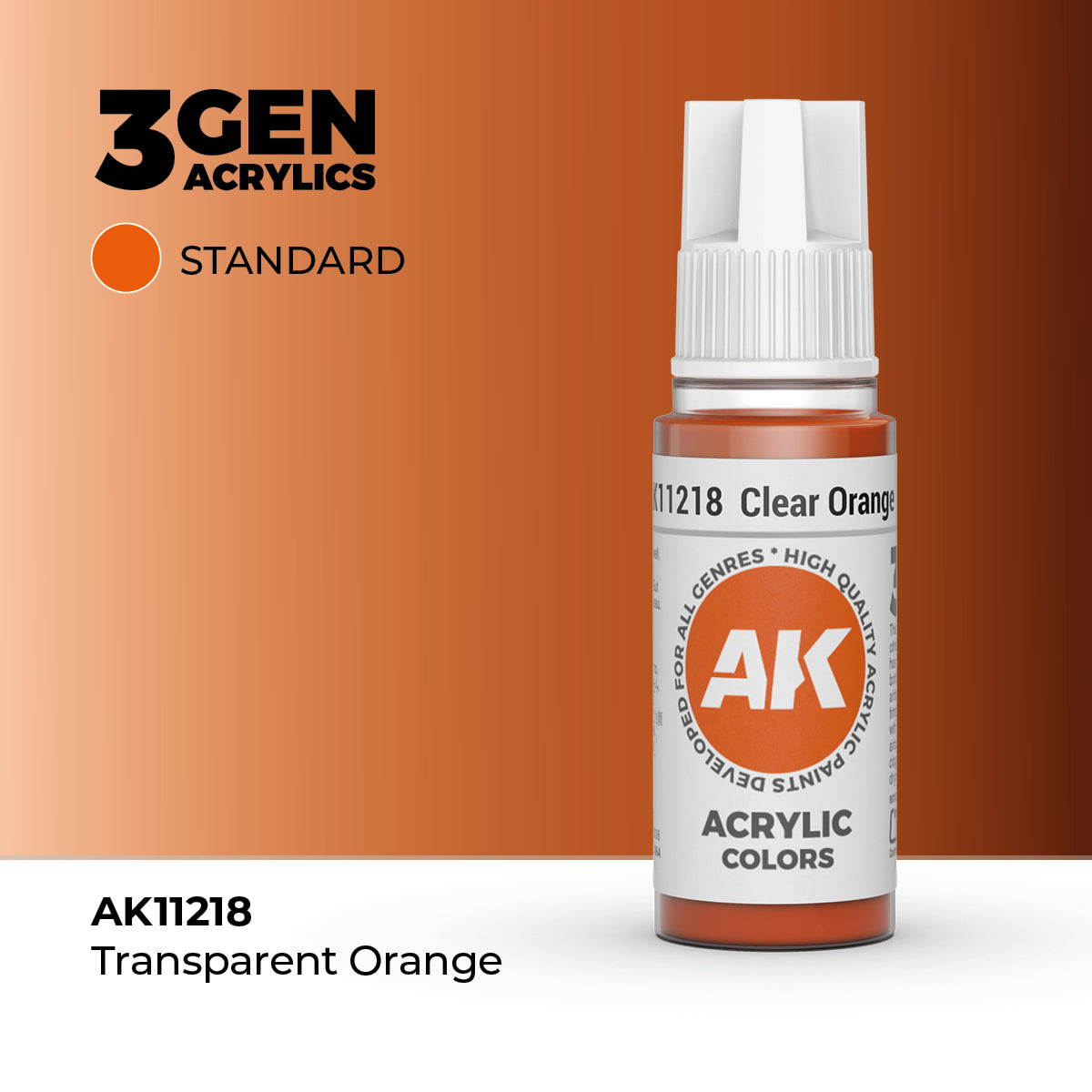 AK Interactive 3G Acrylic Clear Orange (AK11218), 17 ml, Acrylfarbe