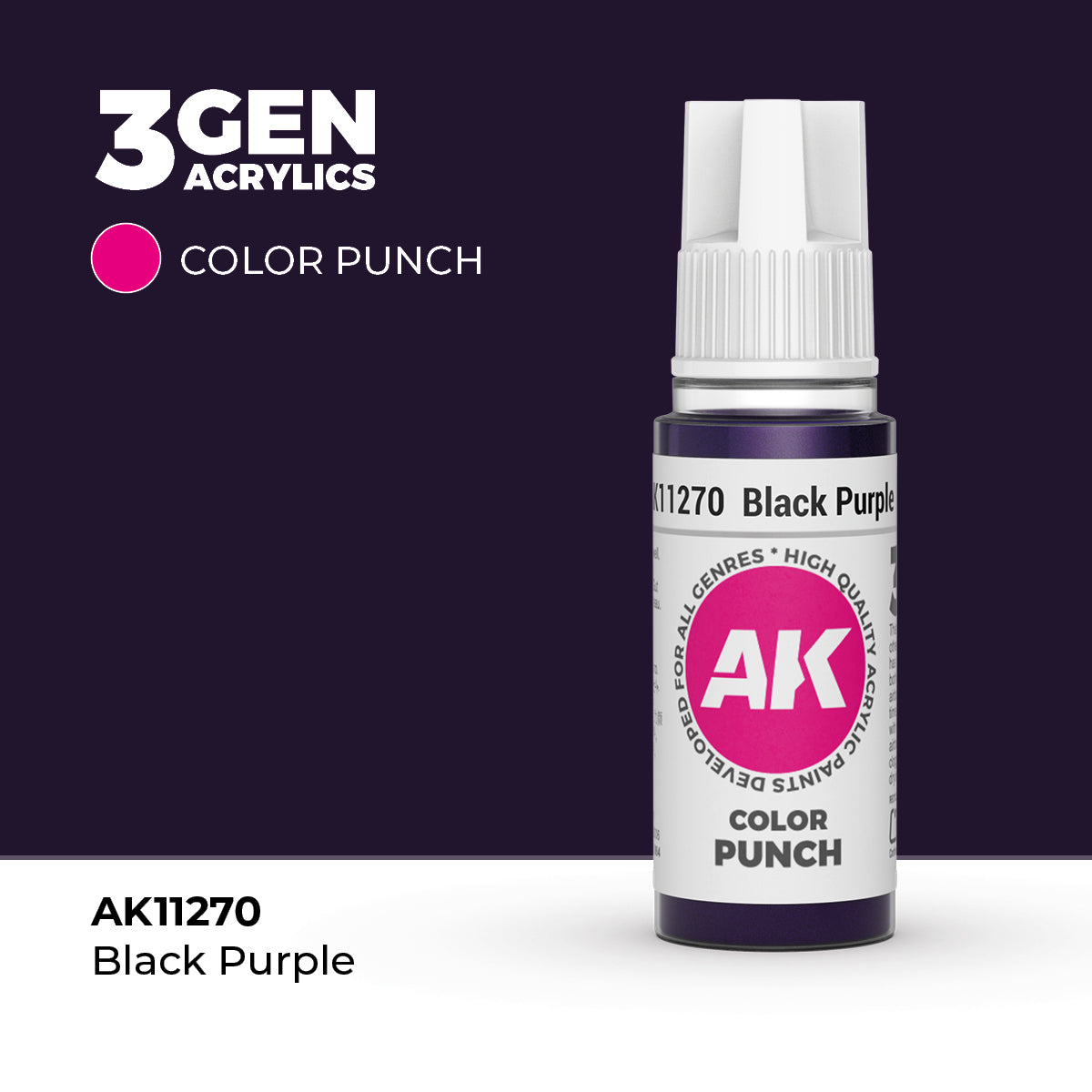 AK Interactive Color Punch Black Purple (AK11270), 17 ml, Acrylfarbe