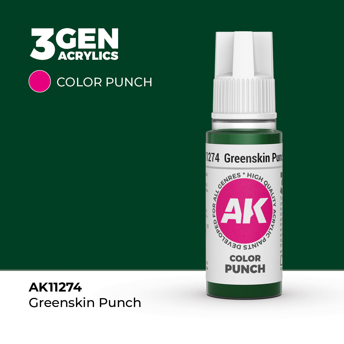 AK Interactive Color Punch Greenskin Punch (AK11274), 17 ml, Acrylfarbe