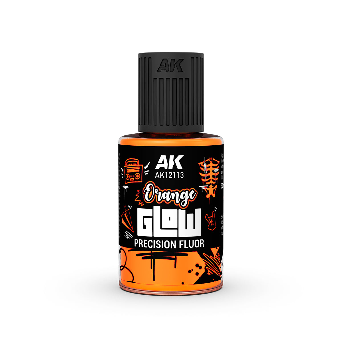 AK Interactive Orange Glow Precision Fluor (AK12113) – Leuchtfarbe, 30 ml