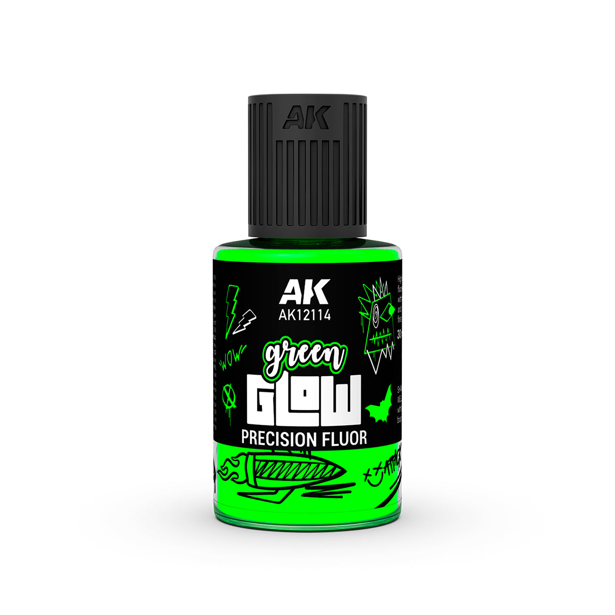 AK Interactive Precision Fluor Green Glow (AK12114) – Leuchtfarbe, 30 ml