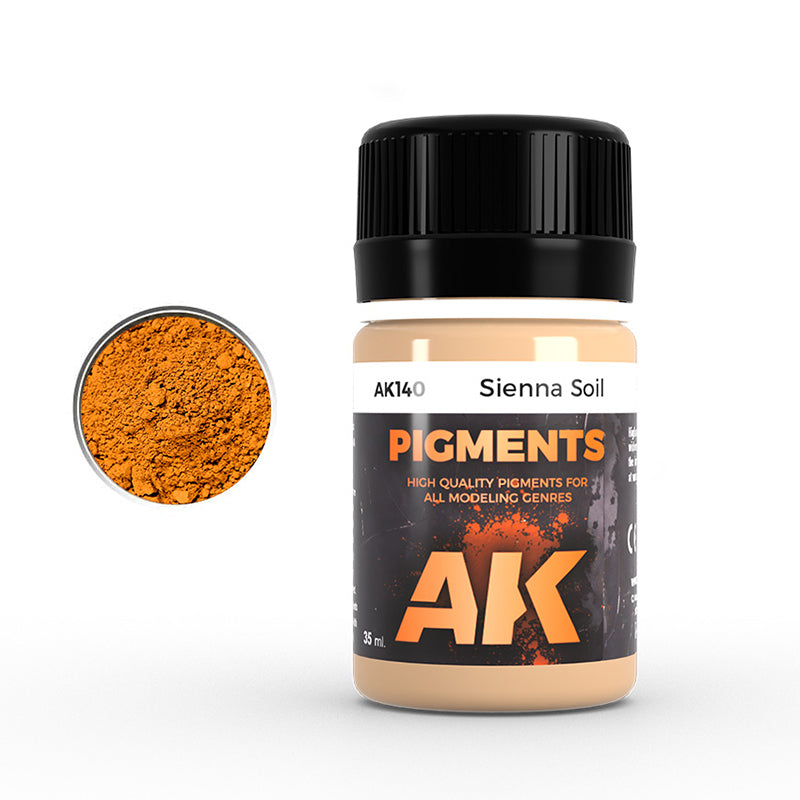 AK Interactive Pigment Sienna Soil (AK140), Weathering-Pigment, 35 ml