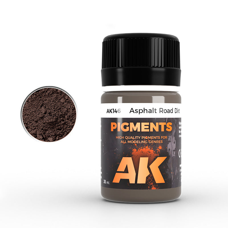 AK Interactive Pigment Asphalt Road Dirt (AK146), Weathering-Pigment, 35 ml