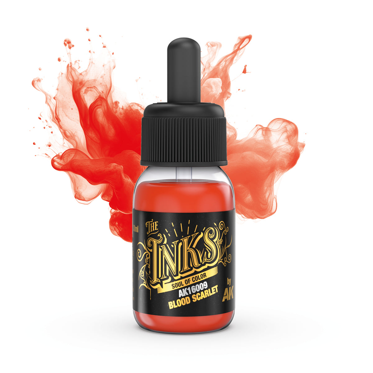 AK Interactive The Inks Blood Scarlet (AK16009), Ink für Lasuren und Washes, 30 ml