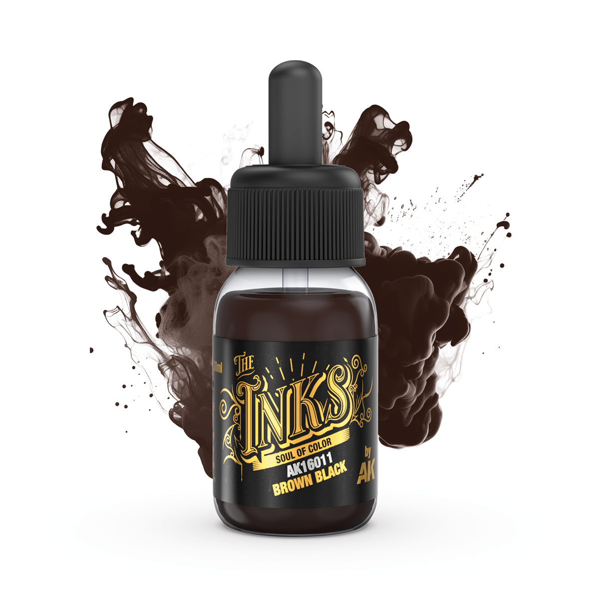 AK Interactive The Inks Brown Black (AK16011), Ink für Lasuren und Washes, 30 ml