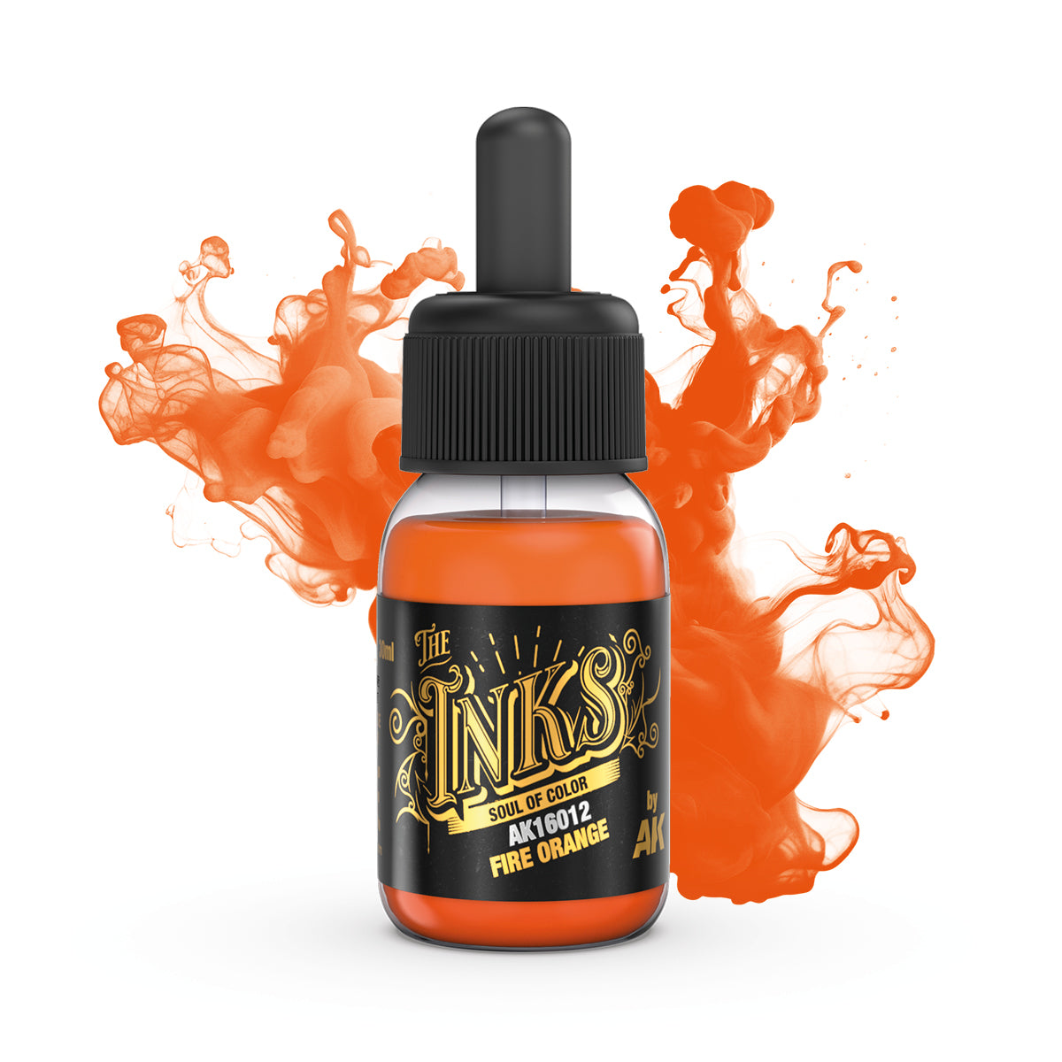 AK Interactive The Inks Fire Orange (AK16012), Ink für Lasuren und Washes, 30 ml