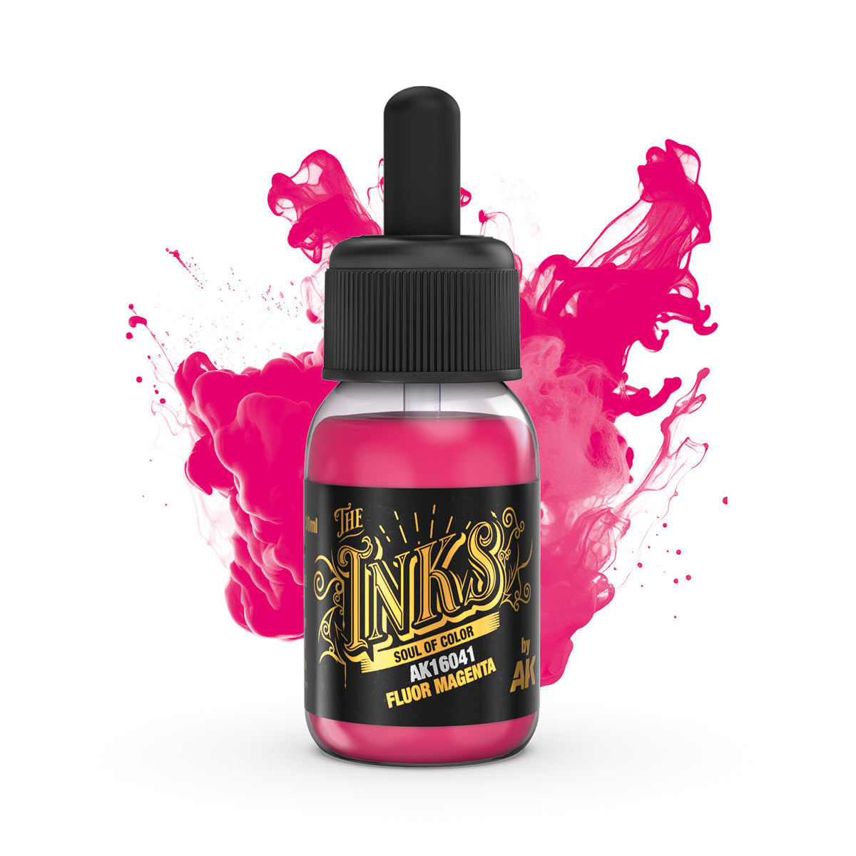 AK Interactive The Inks Fluor Magenta (AK16041), Ink für Lasuren und Washes, 30 ml