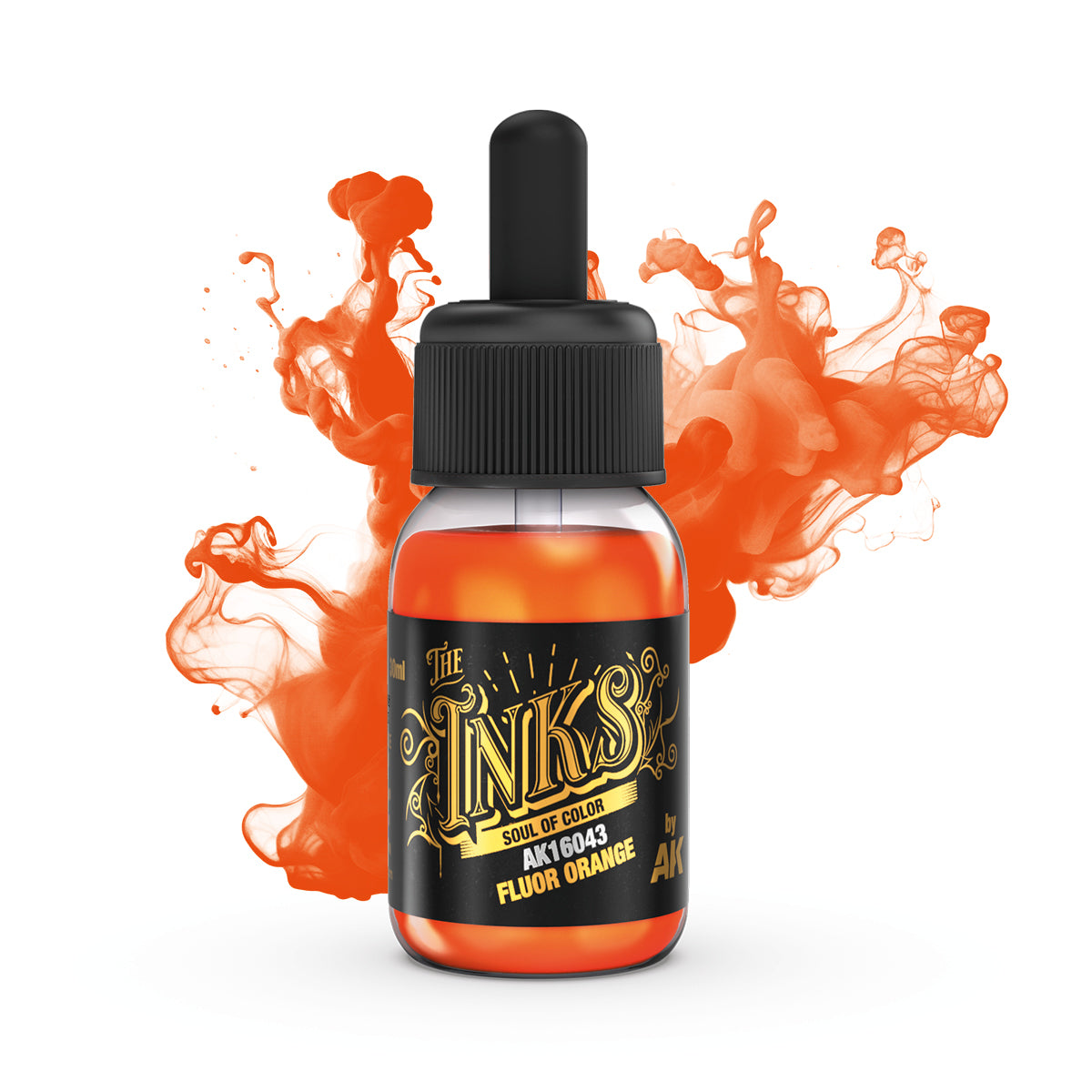 AK Interactive The Inks Fluor Orange (AK16043), Ink für Lasuren und Washes, 30 ml