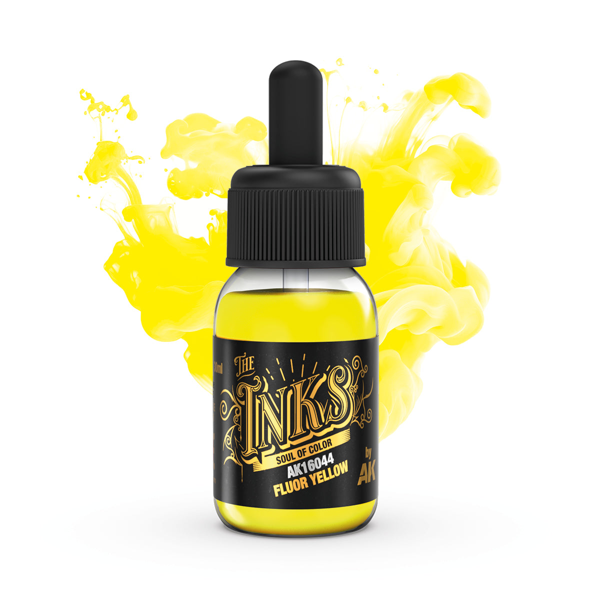 AK Interactive The Inks Fluor Yellow (AK16044), Ink für Lasuren und Washes, 30 ml