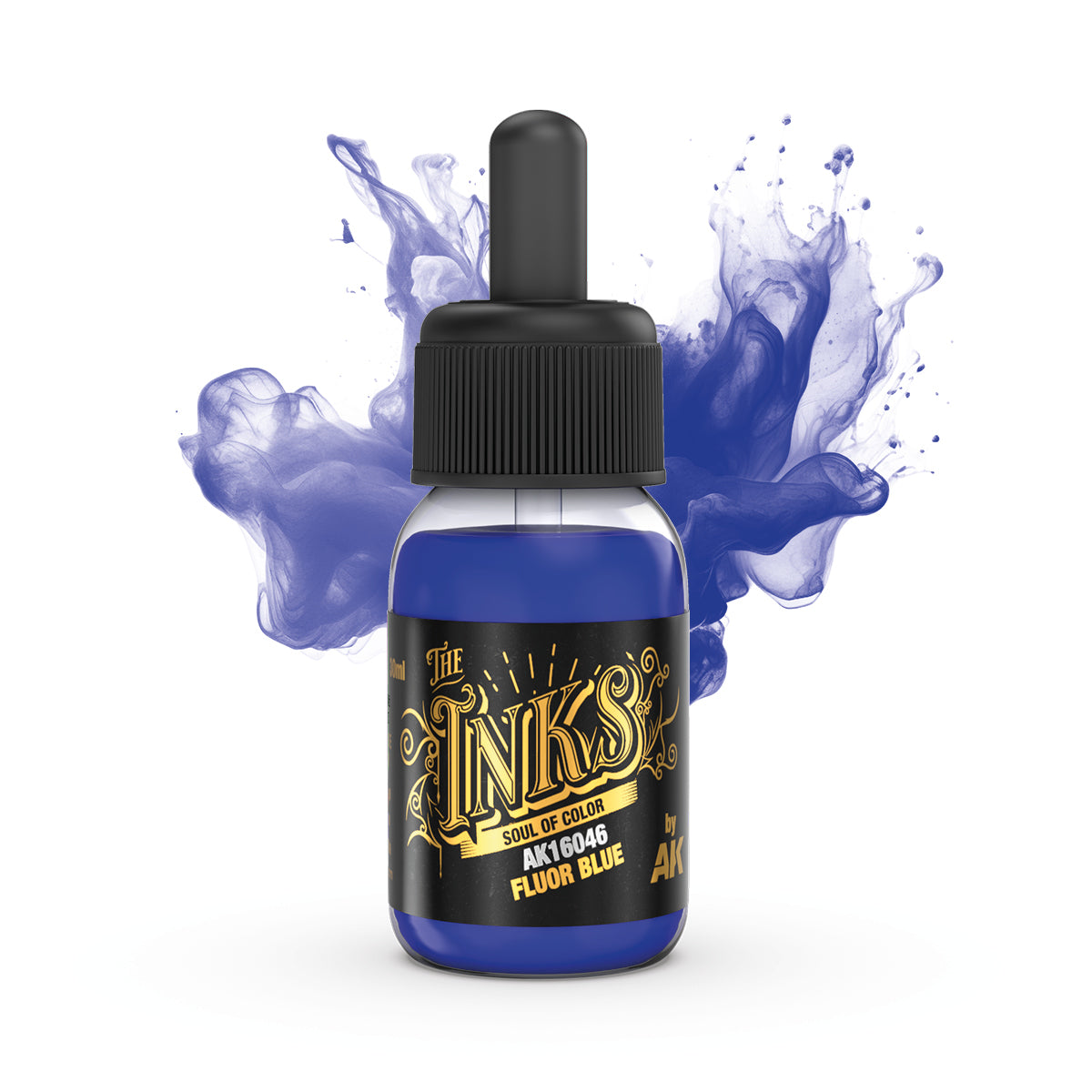 AK Interactive The Inks Fluor Blue (AK16046), Ink für Lasuren und Washes, 30 ml
