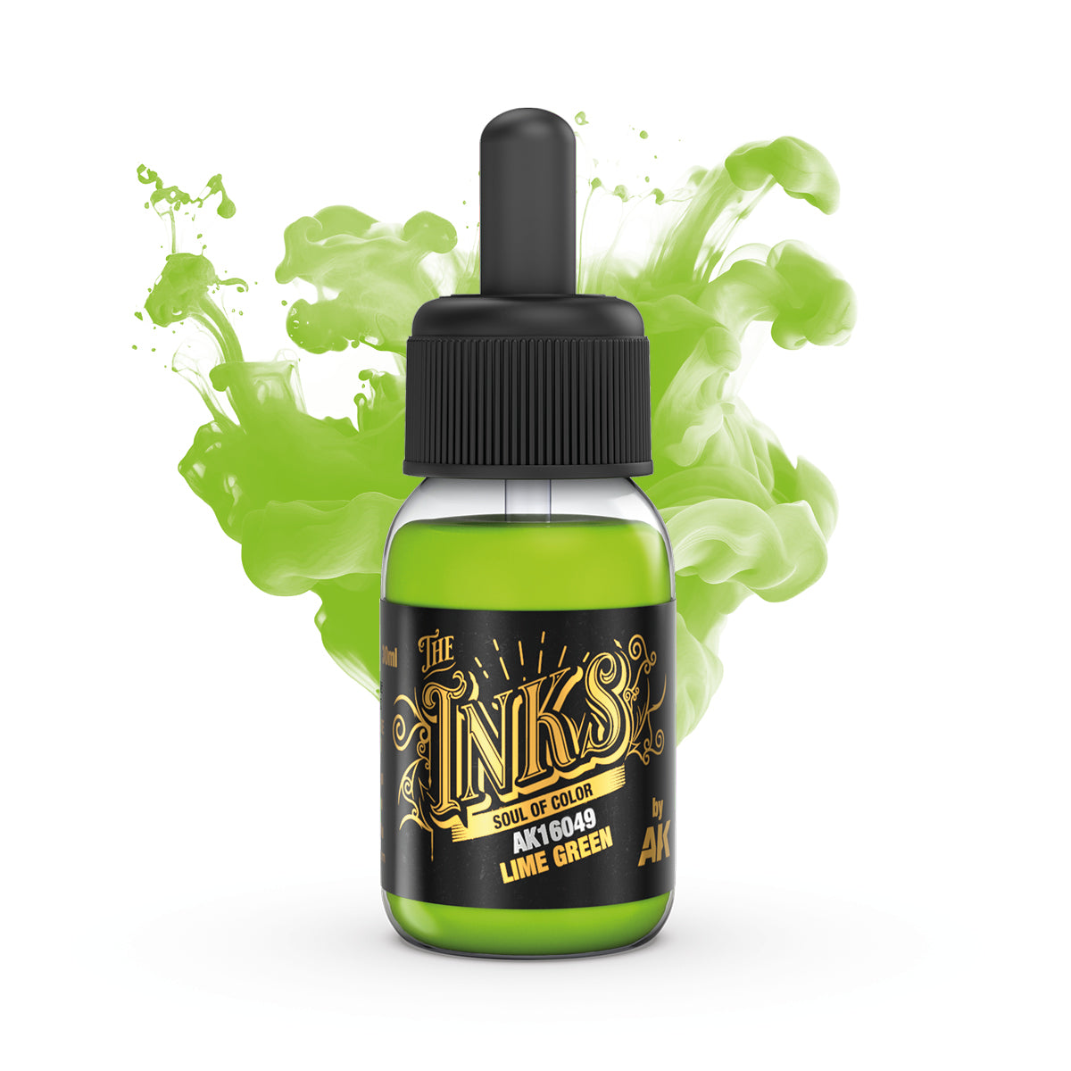 AK Interactive The Inks Lime Green (AK16049), Ink für Lasuren und Washes, 30 ml