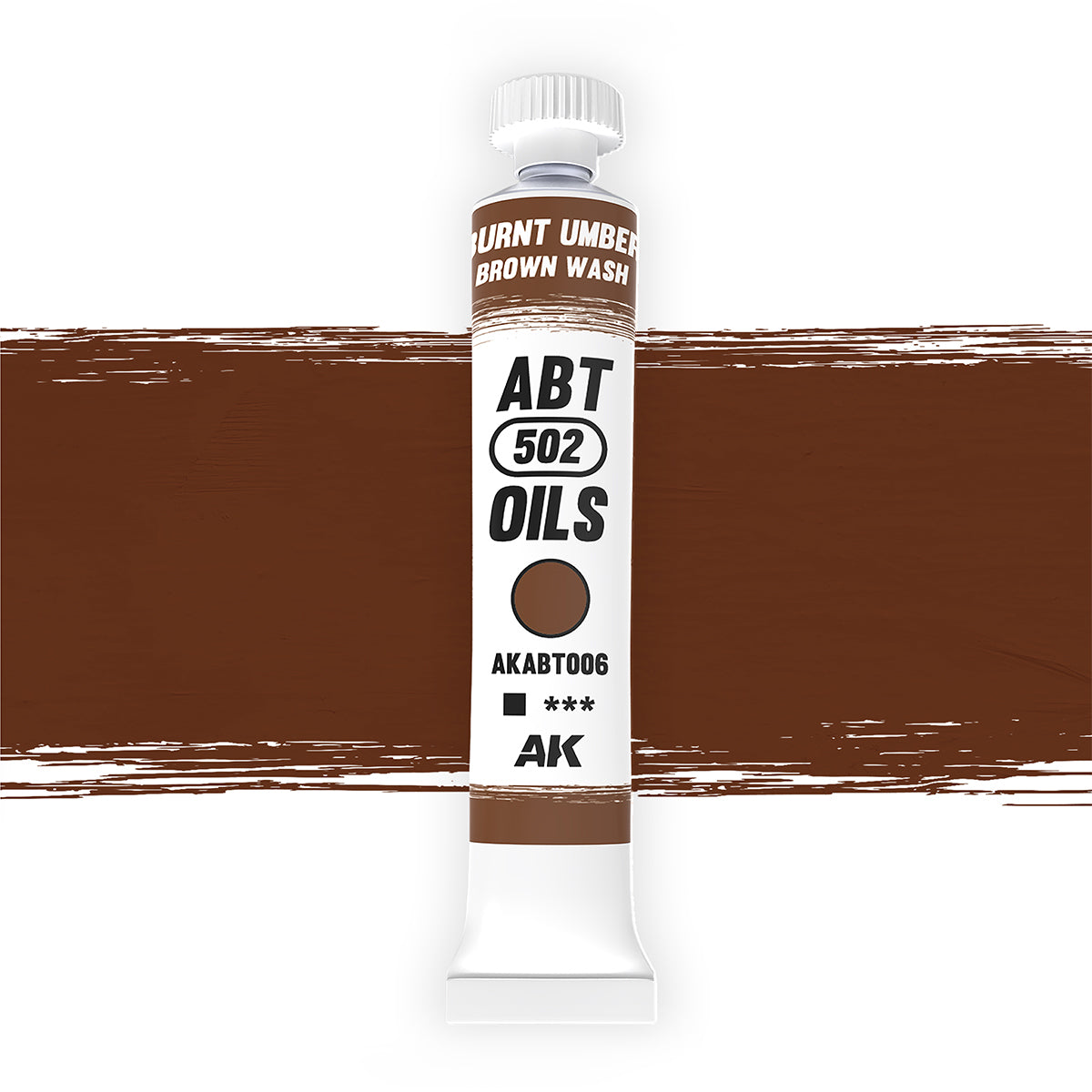 AK Interactive ABT 502 Oil Burnt Umber / Brown Wash (AKABT006), Ölfarbe für Weathering, 20 ml