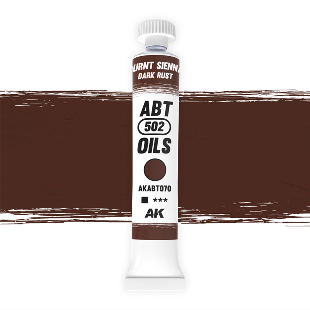 AK Interactive ABT 502 Oil Burnt Sienna / Dark Rust (AKABT070), Ölfarbe für Weathering, 20 ml