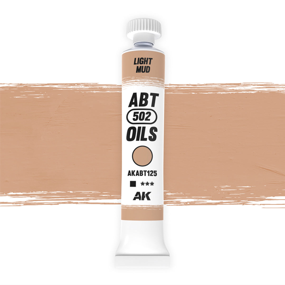 AK Interactive ABT 502 Oil Light Mud (AKABT125), Ölfarbe für Weathering, 20 ml