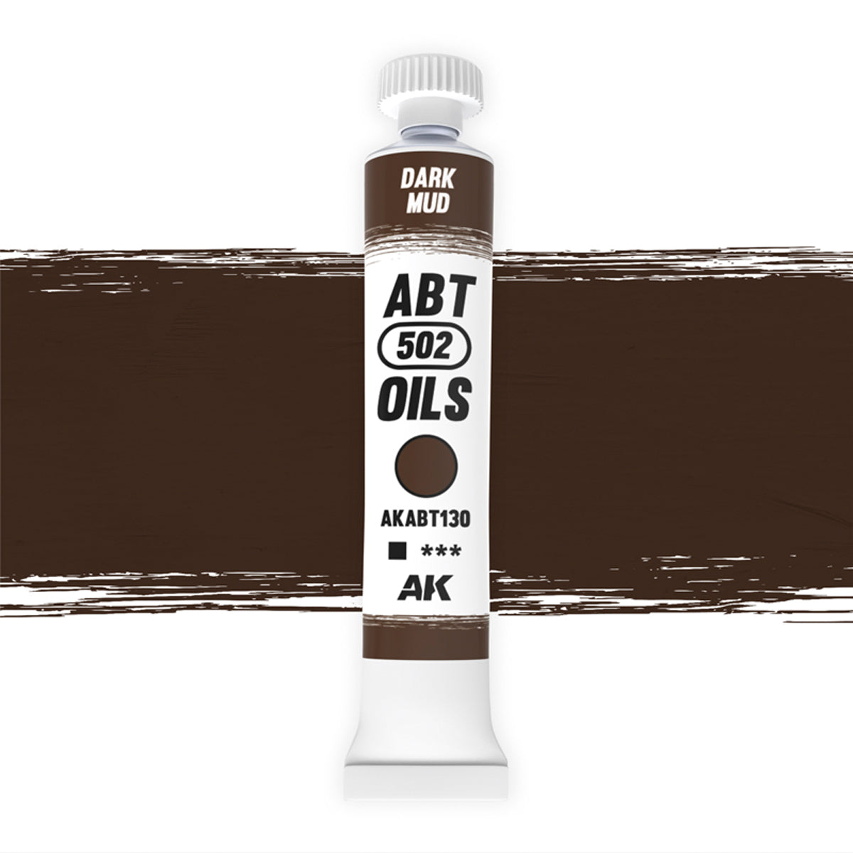 AK Interactive ABT 502 Oil Dark Mud (AKABT130), Ölfarbe für Weathering, 20 ml