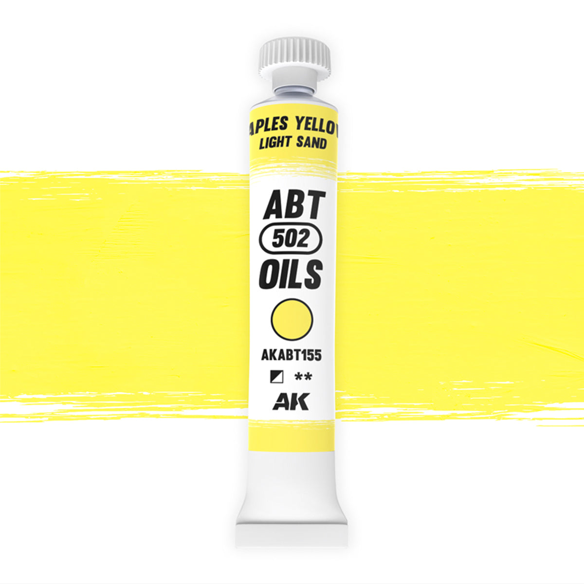 AK Interactive ABT 502 Oil Naples Yellow / Light Sand (AKABT155), Ölfarbe für Weathering, 20 ml