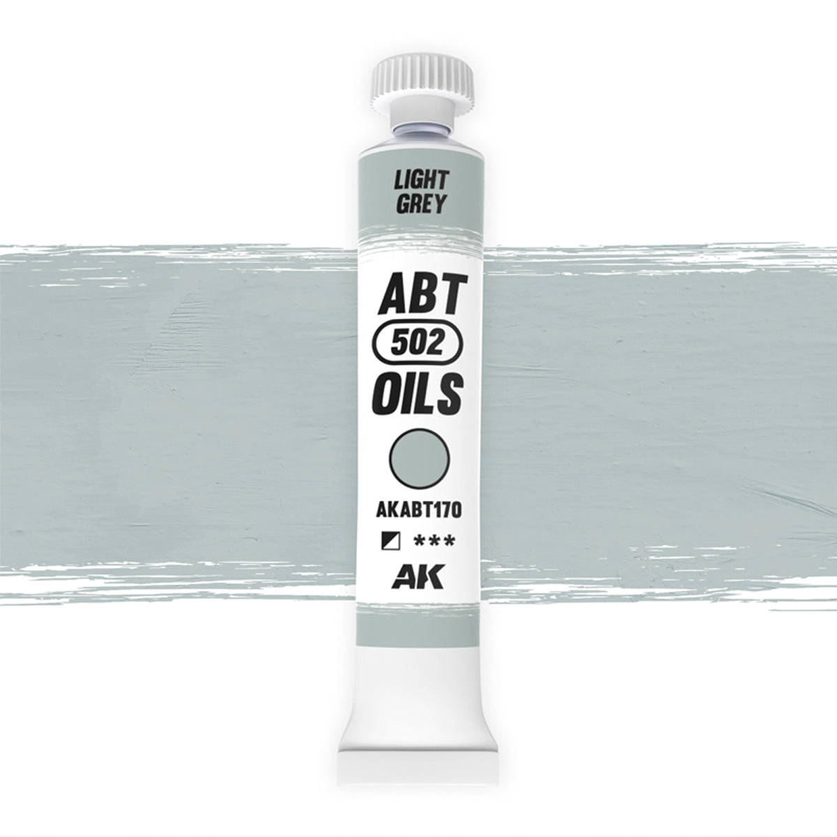 AK Interactive ABT 502 Oil Light Grey (AKABT170), Ölfarbe für Weathering, 20 ml