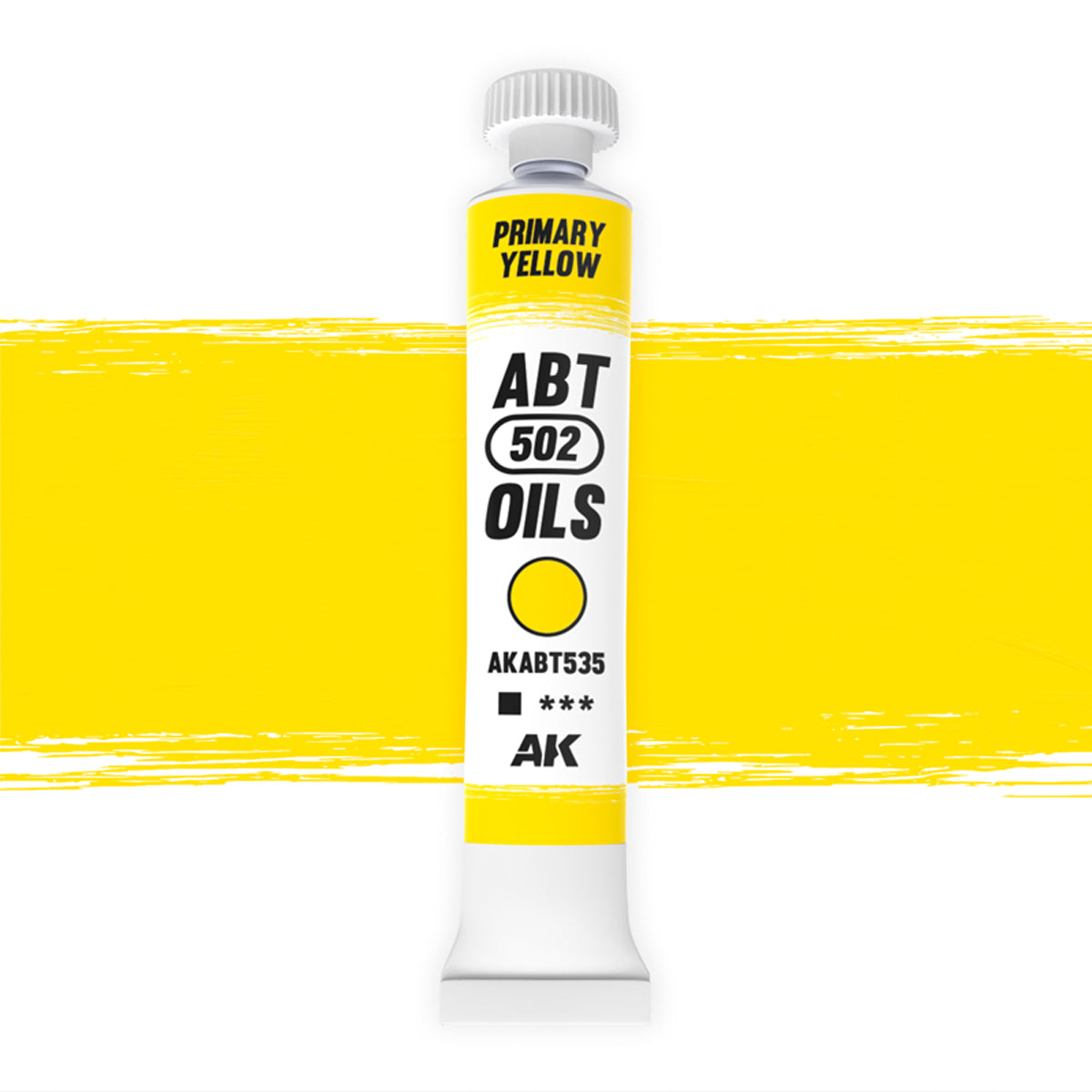 AK Interactive ABT 502 Oil Primary Yellow (AKABT535), Ölfarbe für Weathering, 20 ml