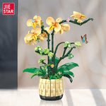 JIE STAR JJ9067 Orchideen Klemmbaustein-Modell, Seitenansicht
