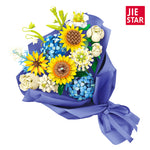 JIE STAR JJ9196 Sonnenblumenstrauß Klemmbaustein-Modell, Herstelleransicht des Straußes