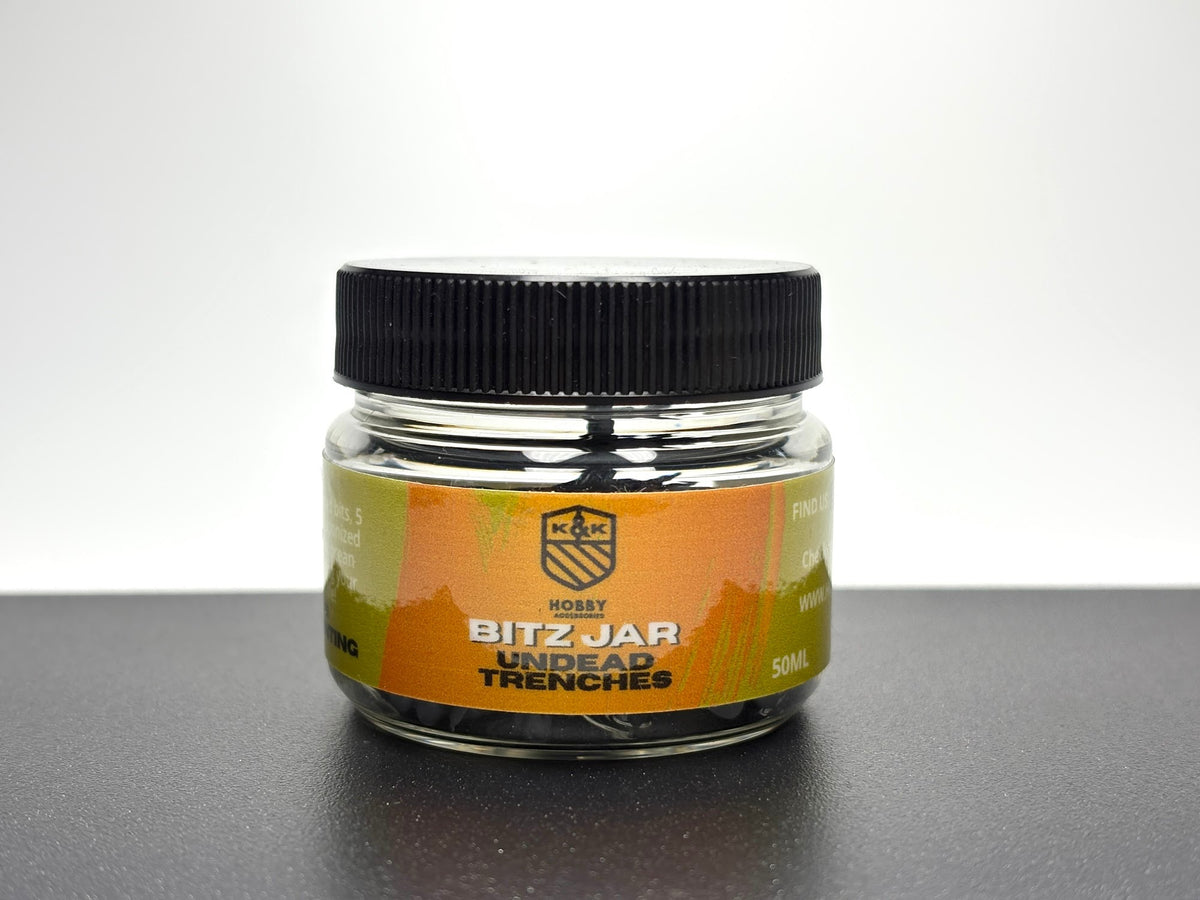 K&K Hobby Bitz Jar Undead Trenches, 50 ml Glas mit Etikett