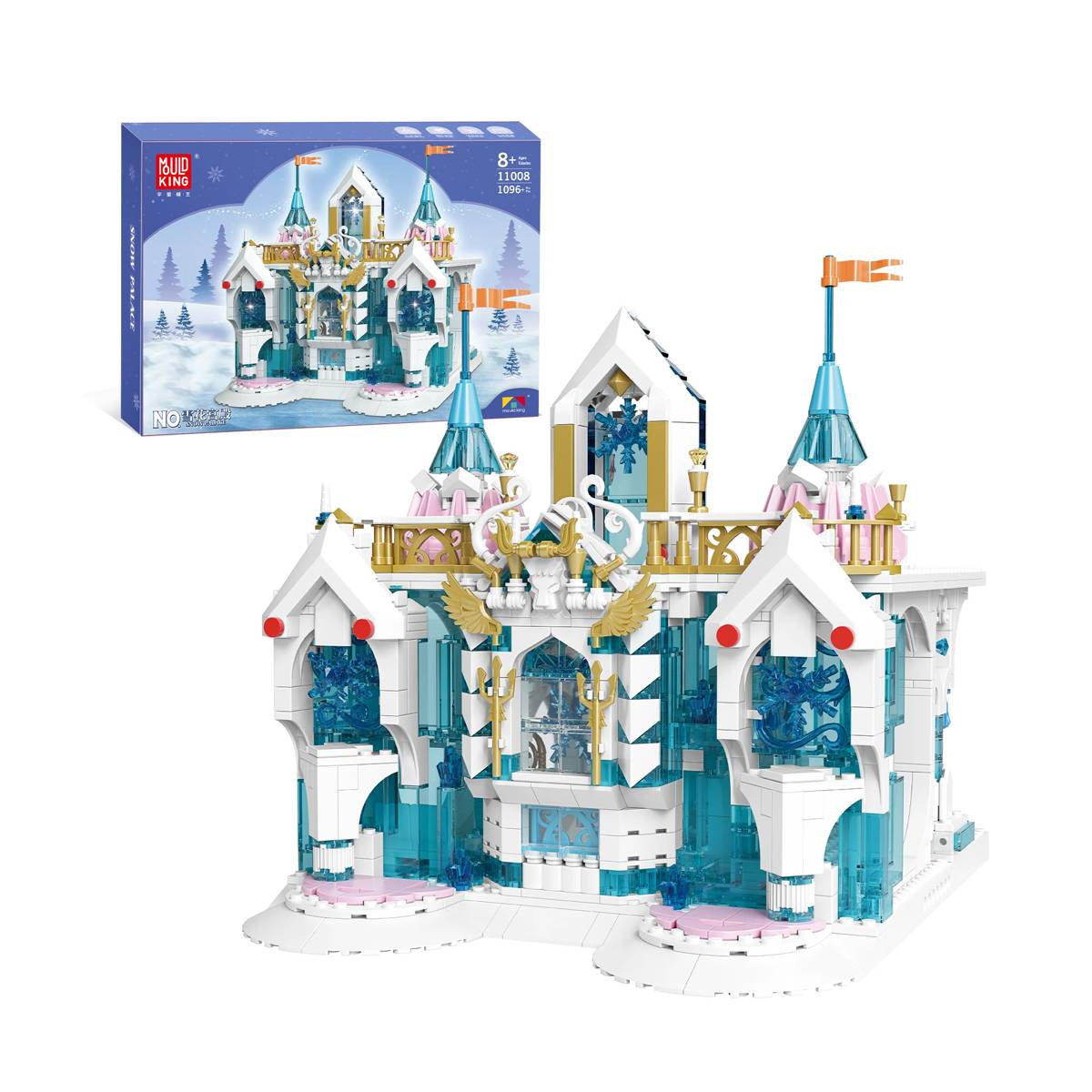 Mould King 11008 Snow Palace Klemmbaustein-Modell, Gesamtansicht des Schneepalasts