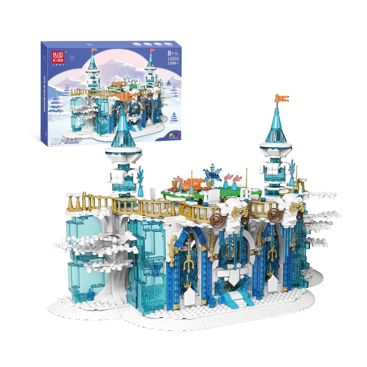 Mould King 11010 Ice Ballroom Klemmbaustein-Modell, Gesamtansicht des Eissaals