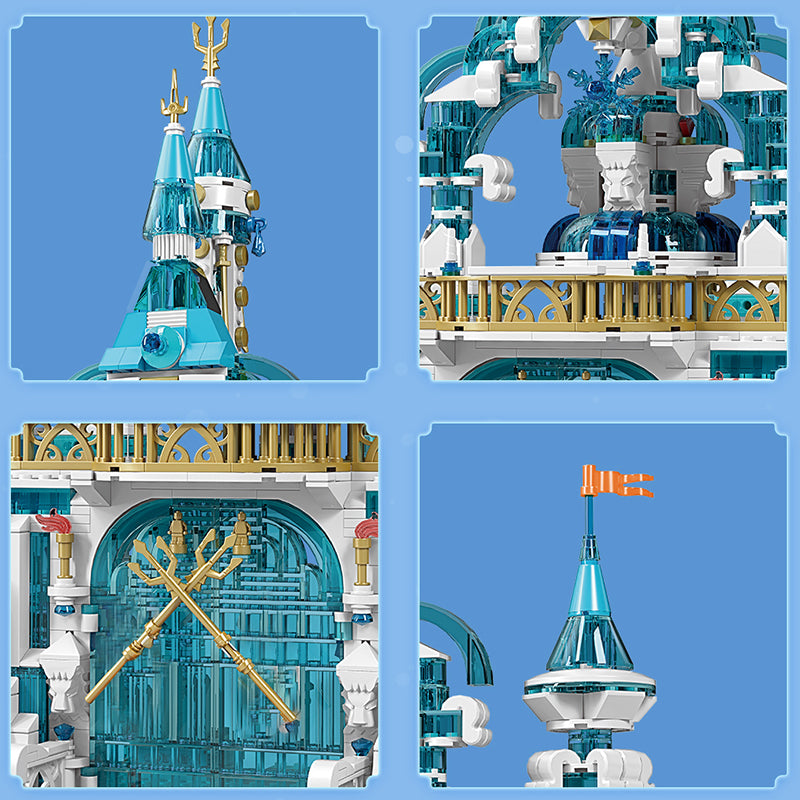 Mould King 11007 Frozen Entrance Klemmbaustein-Modell, Ansicht des kompletten Sets