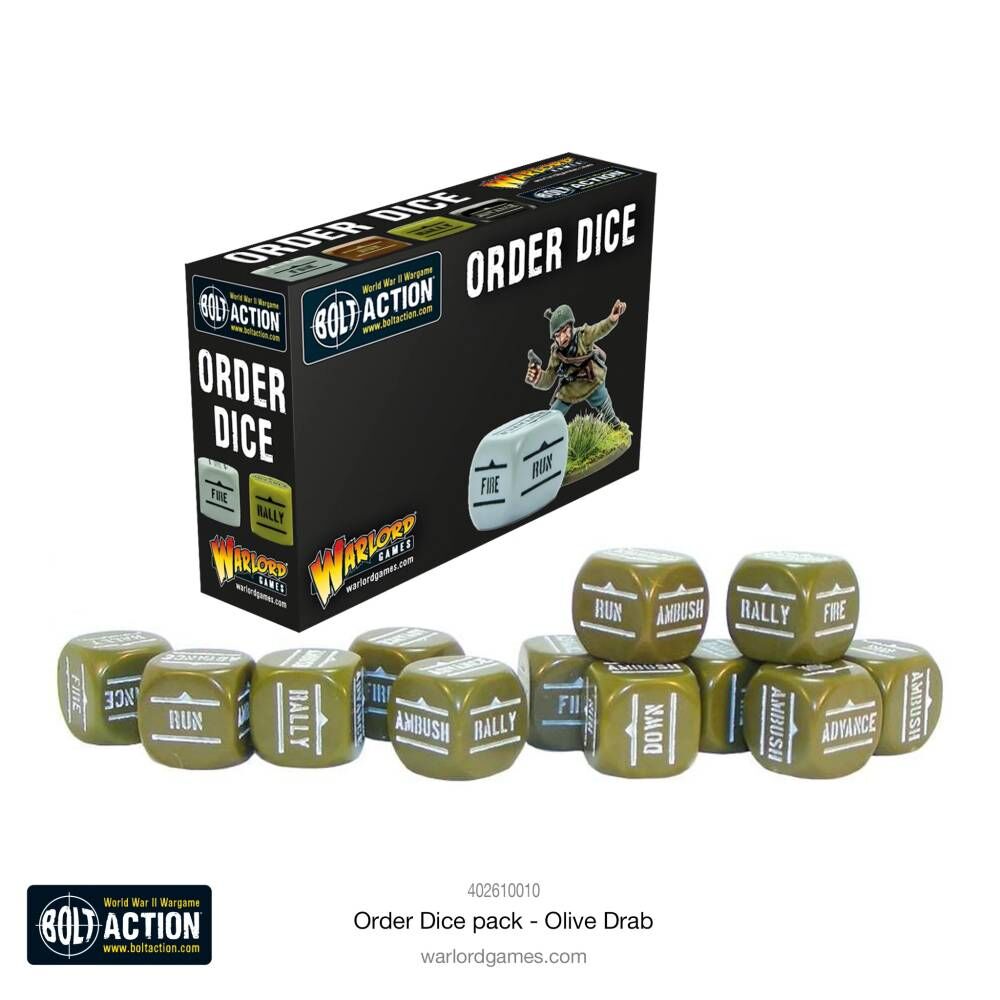 Bolt Action – Orders Dice – Olive Drab