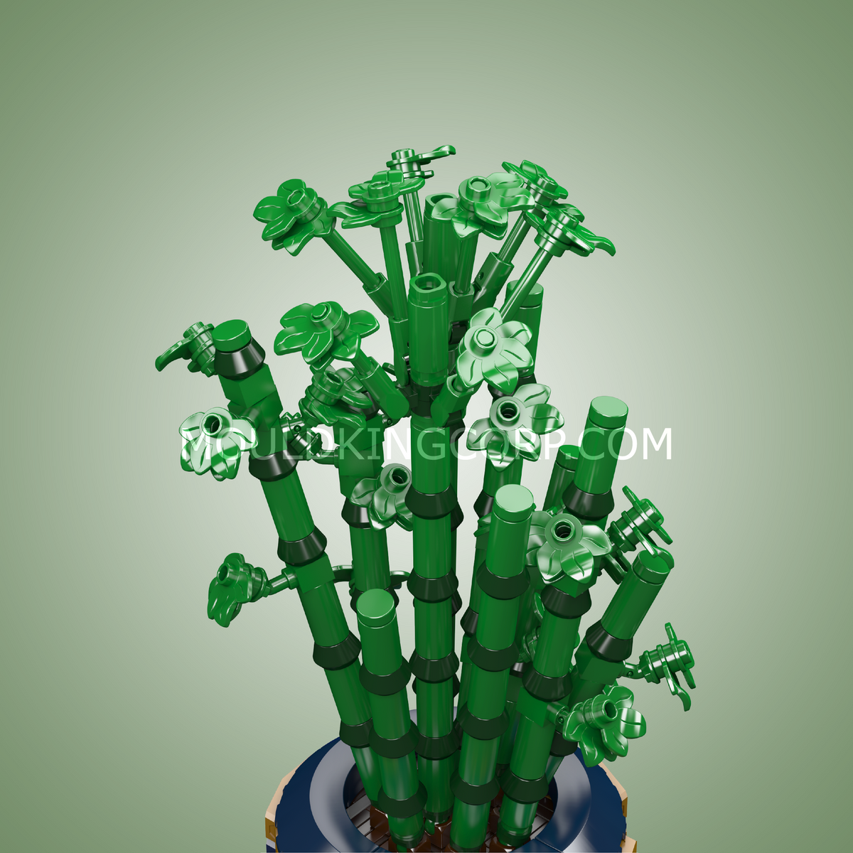 Mould King 24121 Bambus-Bonsai Klemmbaustein-Modell, Seitenansicht
