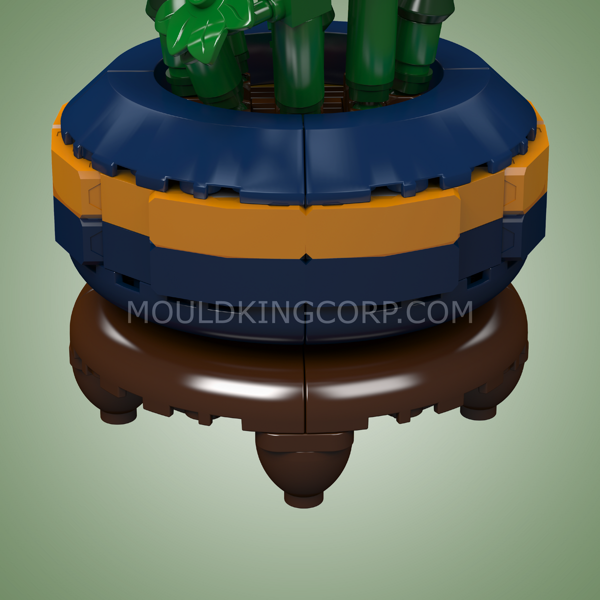 Mould King 24121 Bambus-Bonsai Klemmbaustein-Modell, Detailaufnahme der Blätter