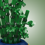 Mould King 24121 Bambus-Bonsai Klemmbaustein-Modell, Detailaufnahme des Topfes