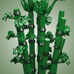 Mould King 24121 Bambus-Bonsai Klemmbaustein-Modell, Ansicht des kompletten Sets
