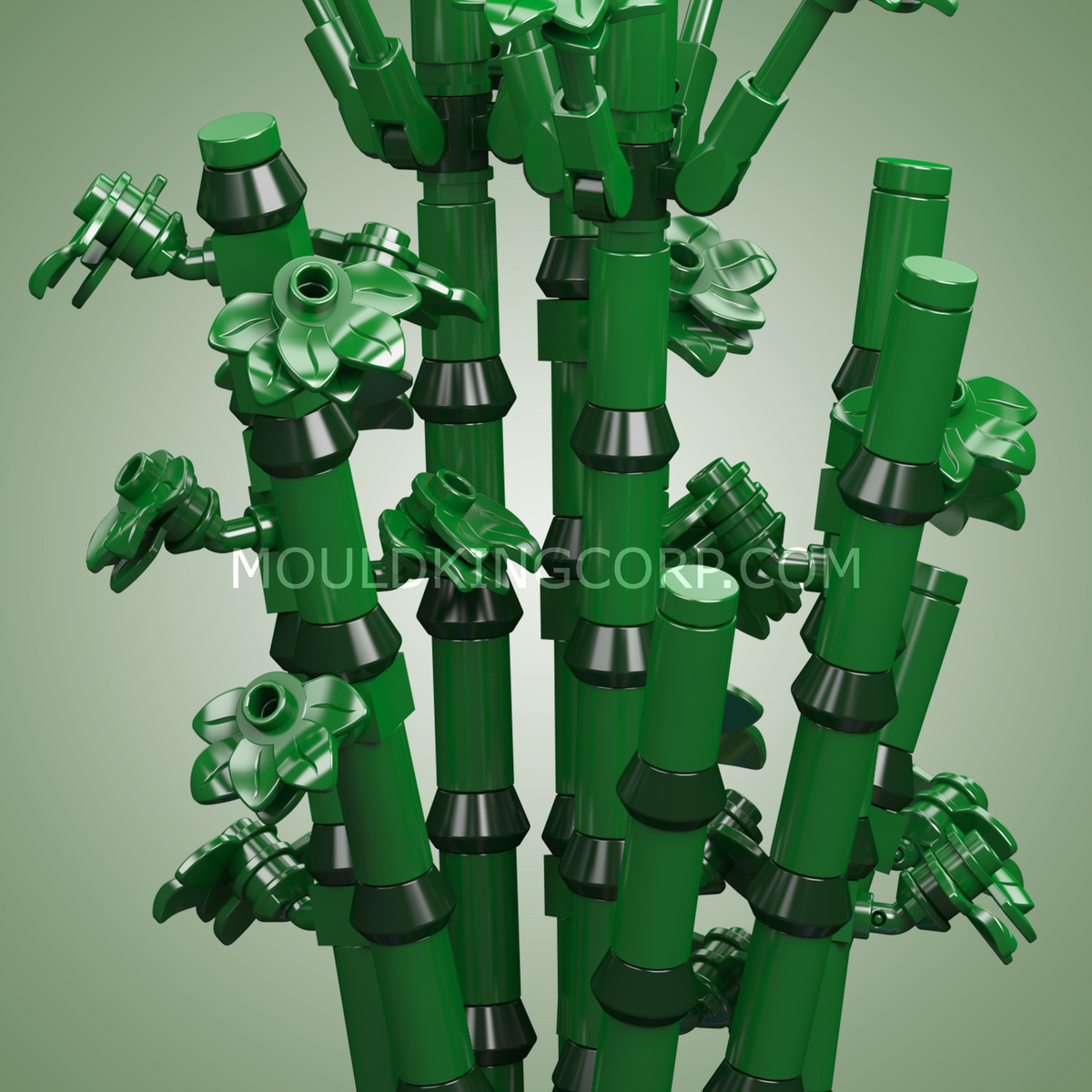 Mould King 24121 Bambus-Bonsai Klemmbaustein-Modell, Ansicht des kompletten Sets