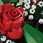 Mould King 24130 Rosenstrauß Klemmbaustein-Modell, Detailaufnahme des Schleierkrauts