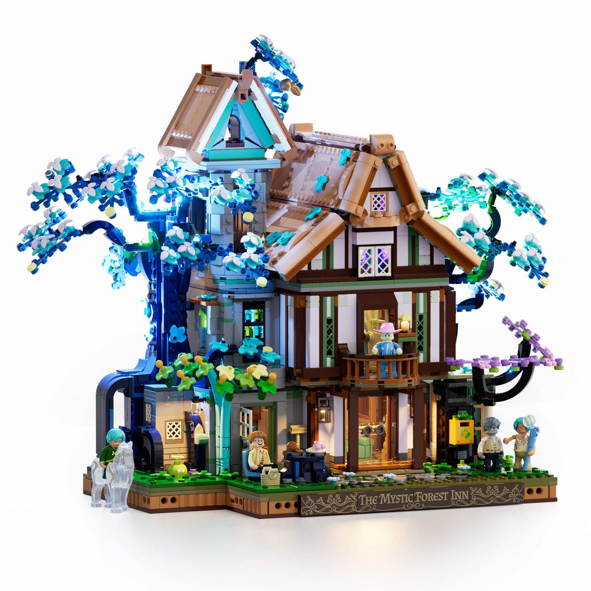 Lumibricks 20006 Sylvan Inn Klemmbaustein-Modell, Gesamtansicht des Waldgasthauses